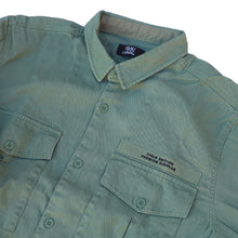 將圖片載入圖庫檢視器 雙口袋長袖襯衫 軍綠色 ST22016A
